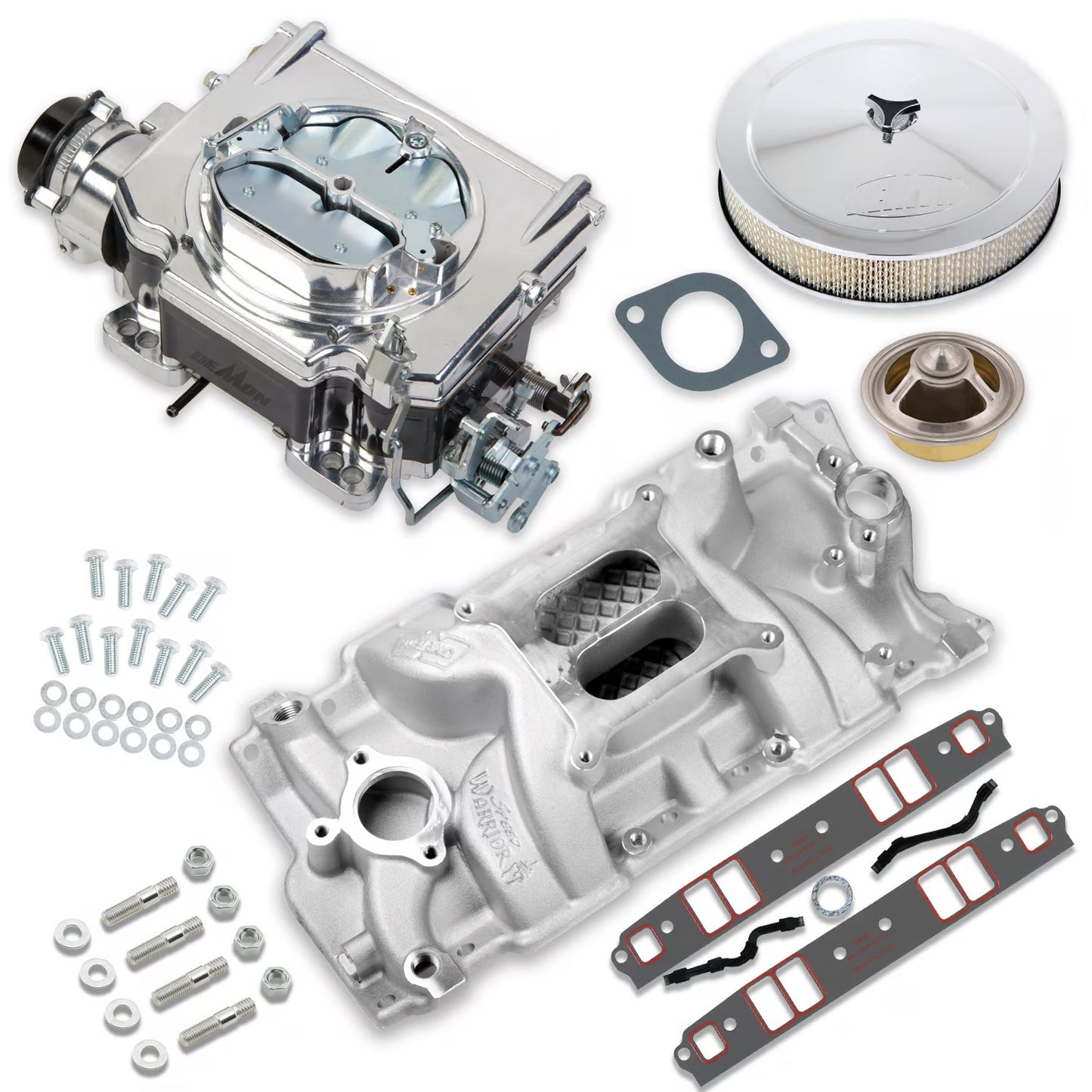 CARBURETOR & MANIFOLD KIT,625,SBC,HOLLEY STREET DEMON