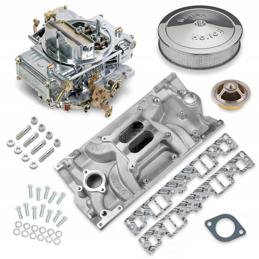 CARBURETOR & MANIFOLD KIT,600,SBC VORTEC,HOLLEY STREET WARRIOR