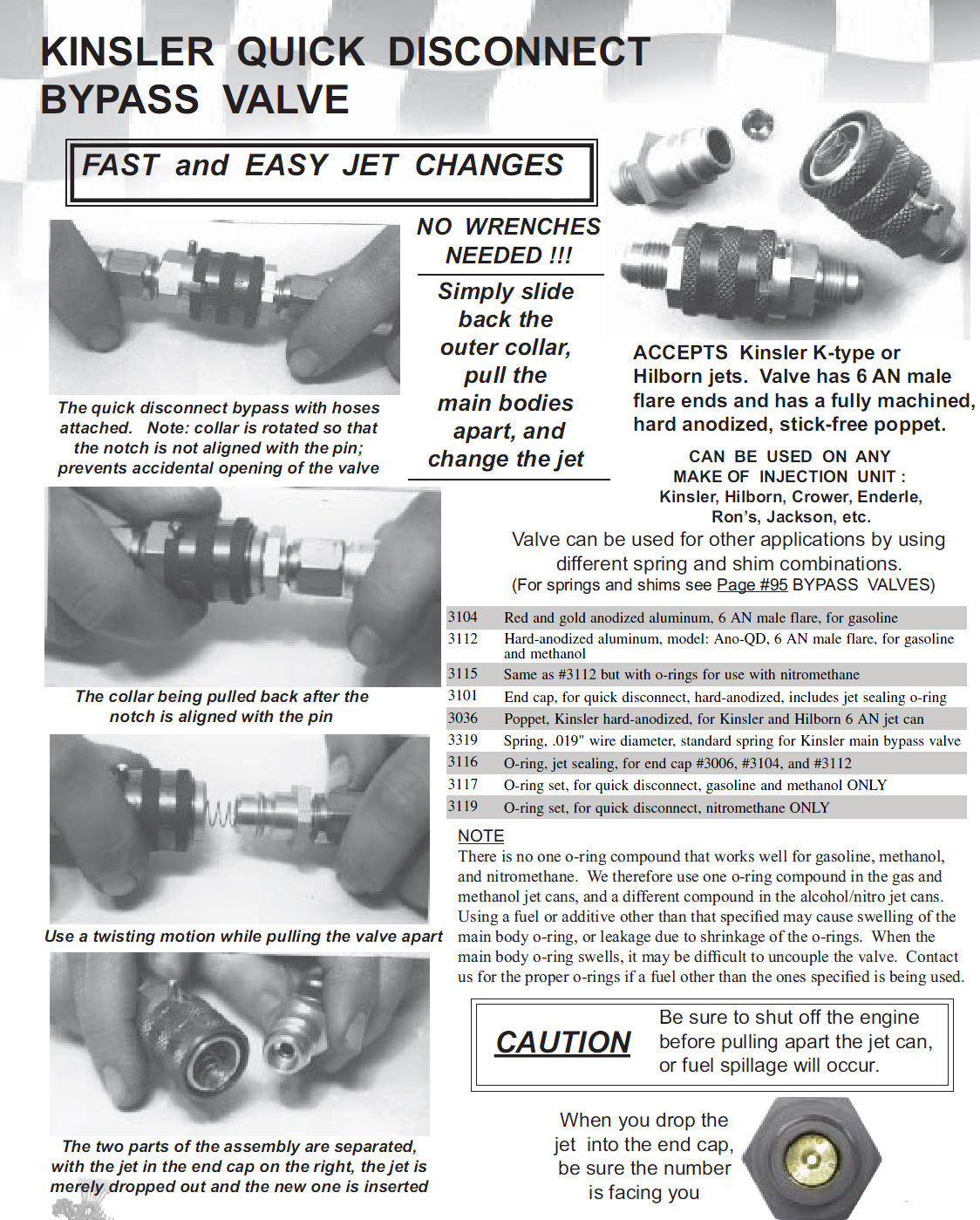 MAIN BYPASS VALVE,Q/D,-6 AN MALE