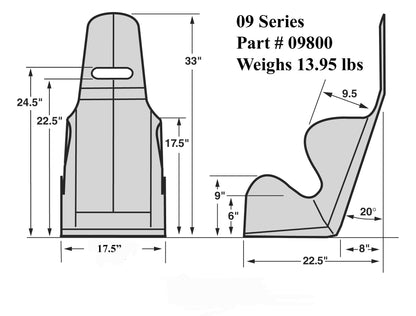 SEAT ONLY,LAYBACK,17 1/2"