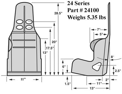 CHILD QUARTER MIDGET SEAT ONLY,11"