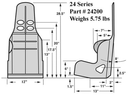 CHILD QUARTER MIDGET SEAT ONLY,12"