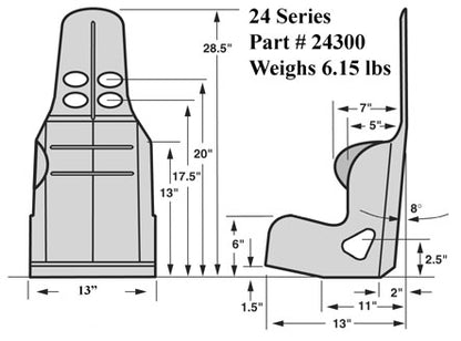 CHILD QUARTER MIDGET SEAT ONLY,13"