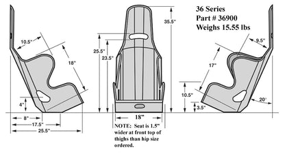 SEAT ONLY,LAYBACK,20 DEGREE,18"