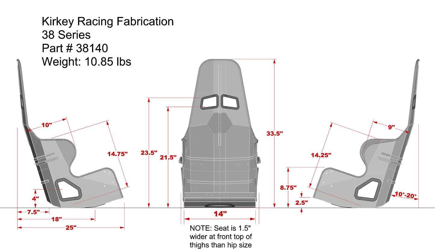 STANDARD SEAT ONLY,10-20 DEGREE,14"
