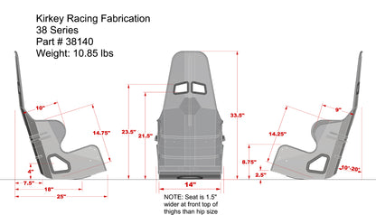 STANDARD SEAT ONLY,10-20 DEGREE,14"