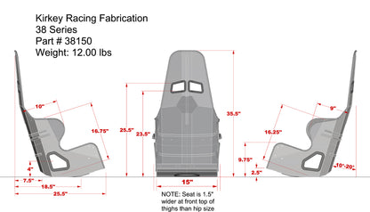 STANDARD SEAT ONLY,10-20 DEGREE,15"