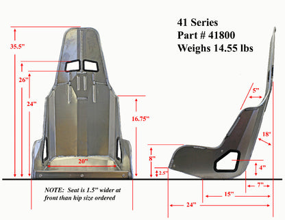 INTERMEDIATE PRO DRAG RACE SEAT ONLY,20"