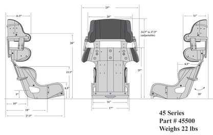 ROAD RACE/DRAG FULL CONTAINMENT SEAT,16"