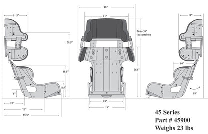 ROAD RACE/DRAG FULL CONTAINMENT SEAT,18"