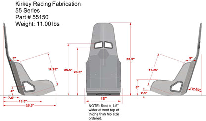 INTERMEDIATE PRO DRAG RACE SEAT ONLY,15"