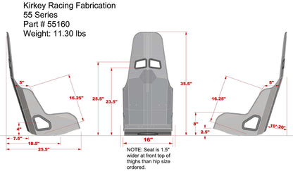 INTERMEDIATE PRO DRAG RACE SEAT ONLY,16"