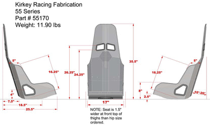 INTERMEDIATE PRO DRAG RACE SEAT ONLY,17"