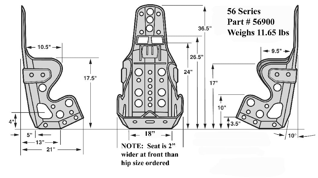 SEAT ONLY,10 DEGREE UPRIGHT,18",DELUXE