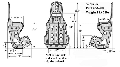 SEAT ONLY,10 DEGREE UPRIGHT,18",DELUXE