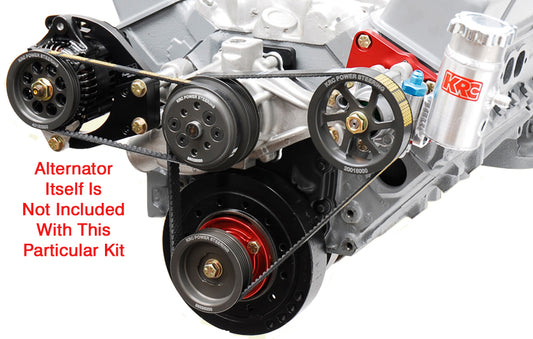 SBC SERPENTINE KIT,HEAD MOUNT POWER STEERING,30%,DENSO MOUNT