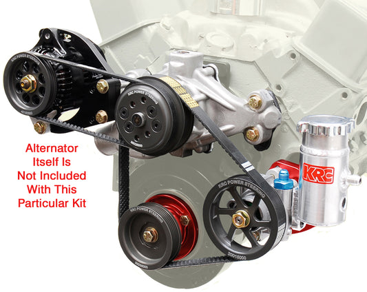 SBC SERPENTINE KIT,BLOCK MOUNT POWER STEERING,30%,DENSO MOUNT