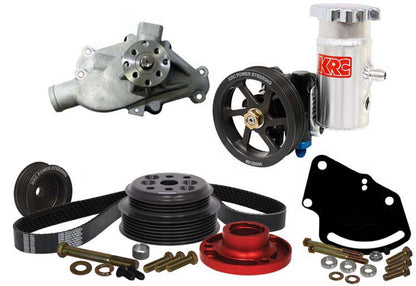 SBC SERPENTINE KIT,HEAD MOUNT POWER STEERING,30% REDUCTION