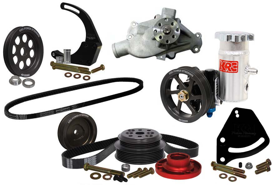 SBC SERPENTINE KIT,BLOCK MOUNT POWER STEERING,15%,DENSO MOUNT