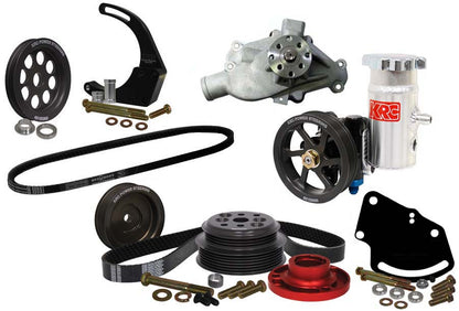 SBC SERPENTINE KIT,HEAD MOUNT POWER STEERING,0% 1:1,DENSO MNT