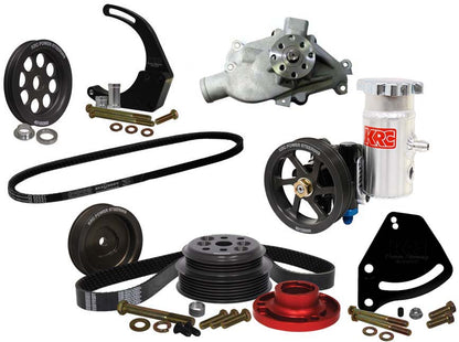 SBC SERPENTINE KIT,BLOCK MOUNT POWER STEERING,0% 1:1,DENSO MT
