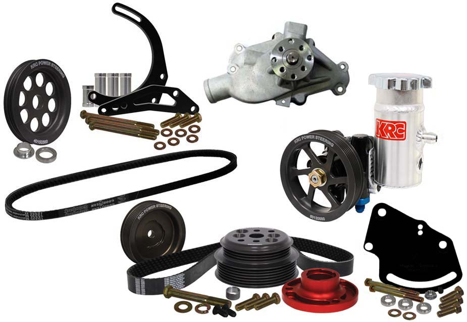 SBC SERPENTINE KIT,HEAD MOUNT POWER STEERING,15%,DELCO MOUNT