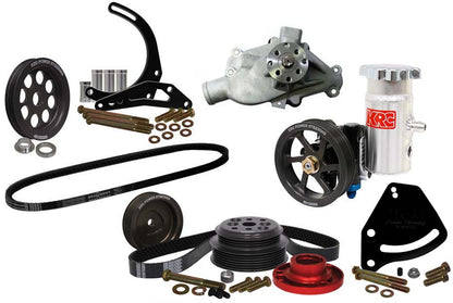 SBC SERPENTINE KIT,BLOCK MOUNT POWER STEERING,15%,DELCO MOUNT