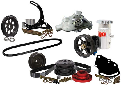 SBC SERPENTINE KIT,HEAD MOUNT POWER STEERING,0% 1:1,DELCO MNT
