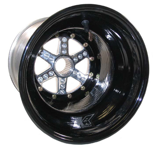 ALUMINUM WHEEL,BLACK,27 SPLINE,10x9",3"