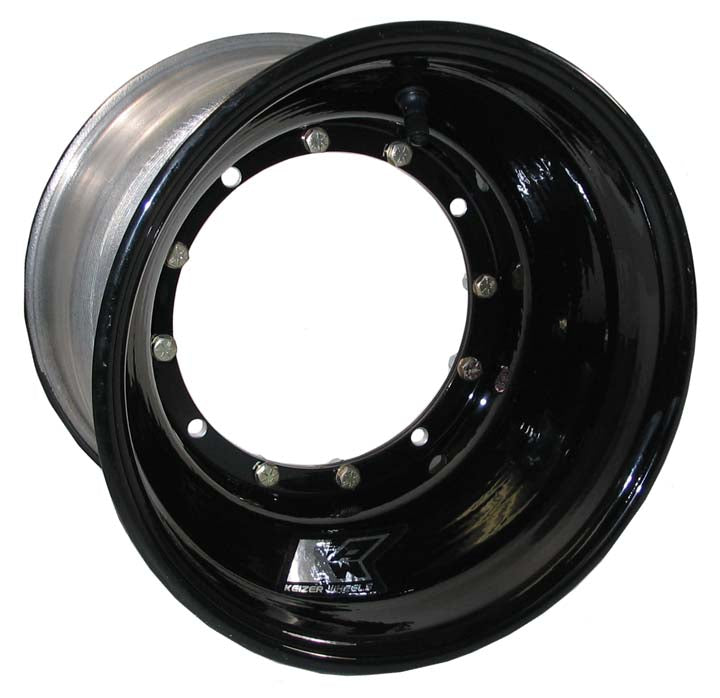 ALUMINUM WHEEL,BLACK,12 BOLT,10x9",4",BRAKE
