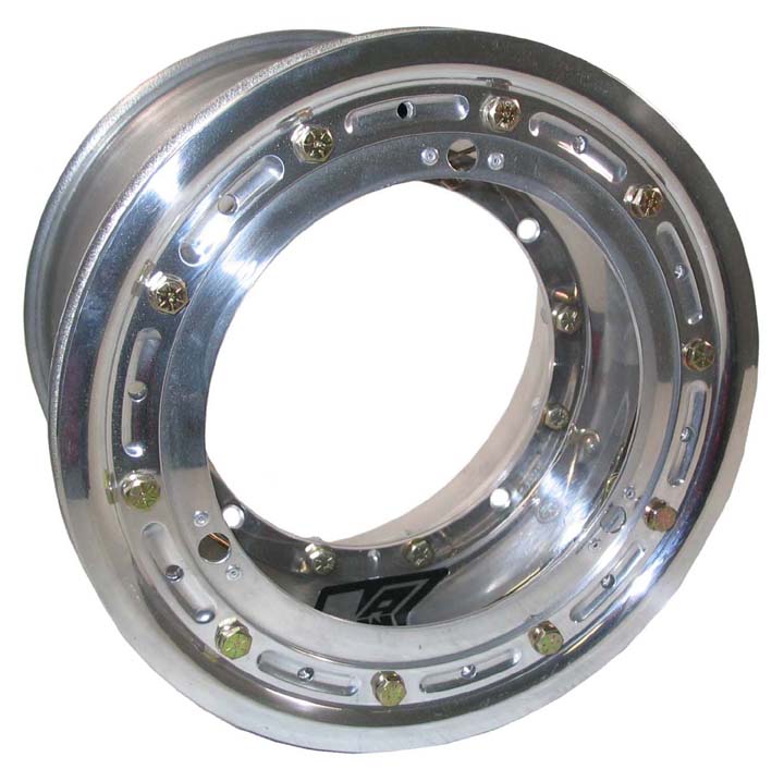 ALUMINUM WHEEL,POLISH,10x9,5",BL,W/MUD COVER