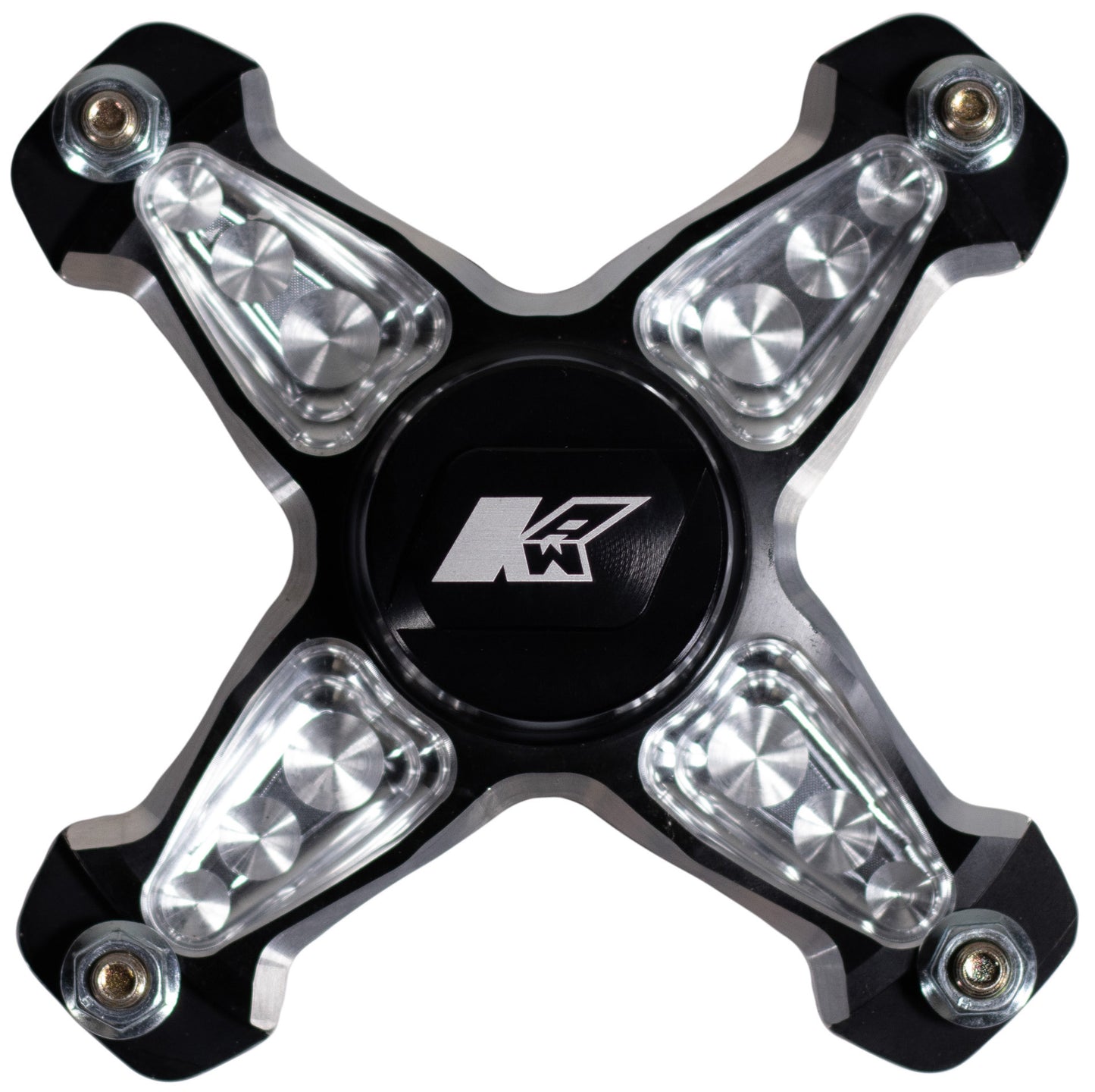 MICRO FRONT HUB,2 TONE,4-SPOKE,4-PIN,WITH BEARINGS,ROTOR ADAPTER