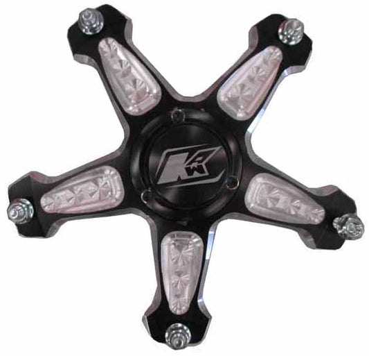 SPRINT CAR ALUMINUM HUB,BLACK,5 SPOKE,5 PIN,W/BEARINGS