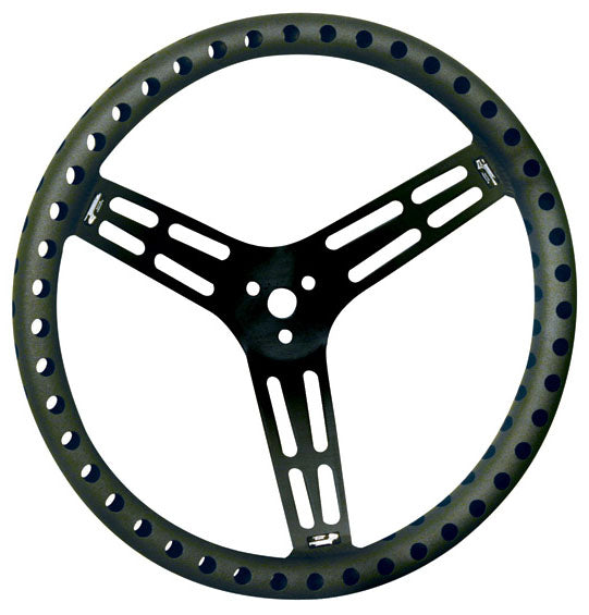 STEERING WHEEL,15",BLACK,DRILLED,FLAT