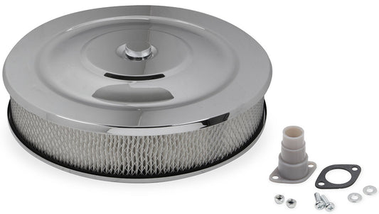 AIR CLEANER ASSY,14",POWDER COAT CHROME