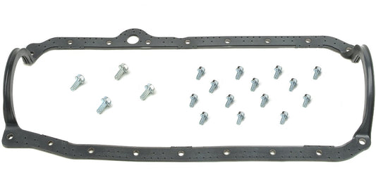OIL PAN GASKET,SBC,86-02,1 PC,W/BOLT KIT