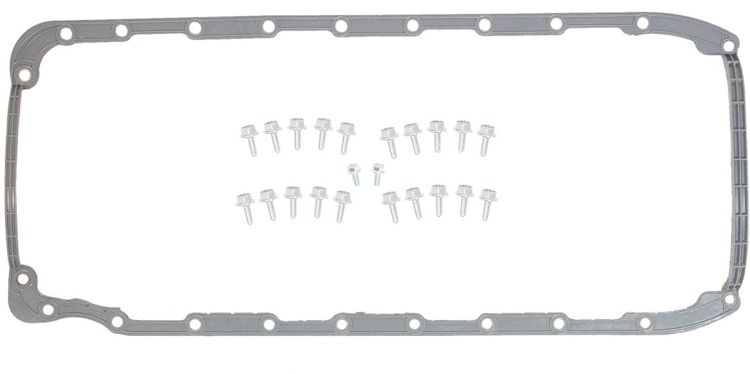 OIL PAN GASKET,BBC,65-90,1 PC,W/BOLT KIT