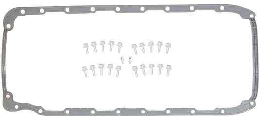 OIL PAN GASKET,BBC,65-90,1 PC,W/BOLT KIT