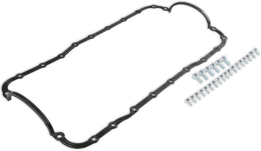 OIL PAN GASKET,SBF,62-95,1 PC,W/BOLT KIT