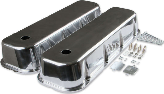 VALVE COVERS,BBC,ALUM,TALL,POLISHED