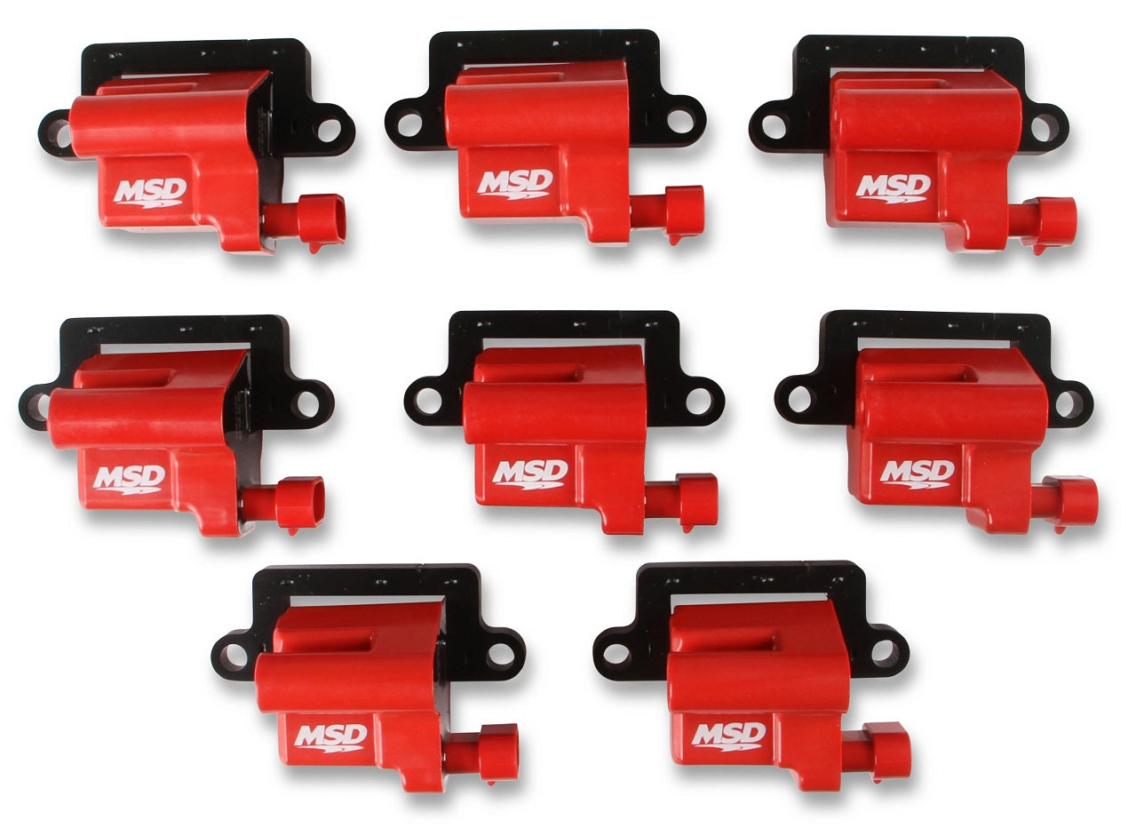 COILS,99-09 GM L-SERIES TRUCK ENGINE,12558693/19355500 REPLACEMENT,RED,8-PACK