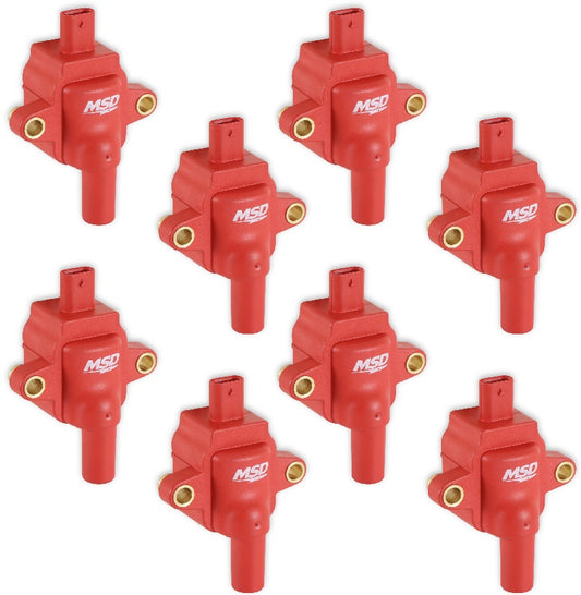 IGNITION COILS,SET OF 8,20-22 F-250,F-350,7.3L GODZILLA,RED