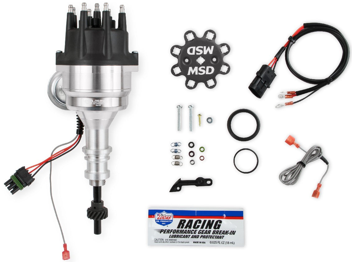 DISTRIBUTOR,SBF 289/302,READY-TO-RUN,BLACK CAP,IRON GEAR