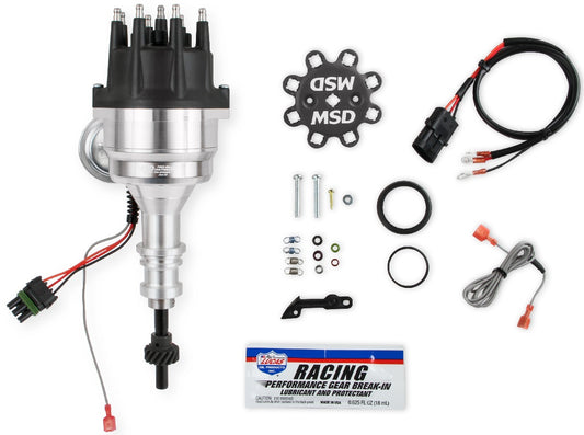 DISTRIBUTOR,SBF 289/302,READY-TO-RUN,BLACK CAP,IRON GEAR