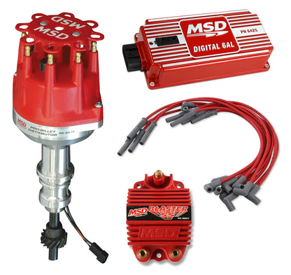 MSD IGNITION BOX,DISTRIBUTOR,WIRE,COIL SET,PRO BILLET,DIGITAL 6AL,FORD 289/302W
