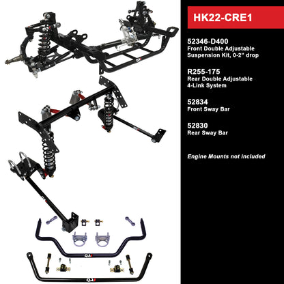 HANDLING KIT,LEVEL 2,MOPAR E-BODY,70-74 MOPAR E-BODY,0-2" DROP