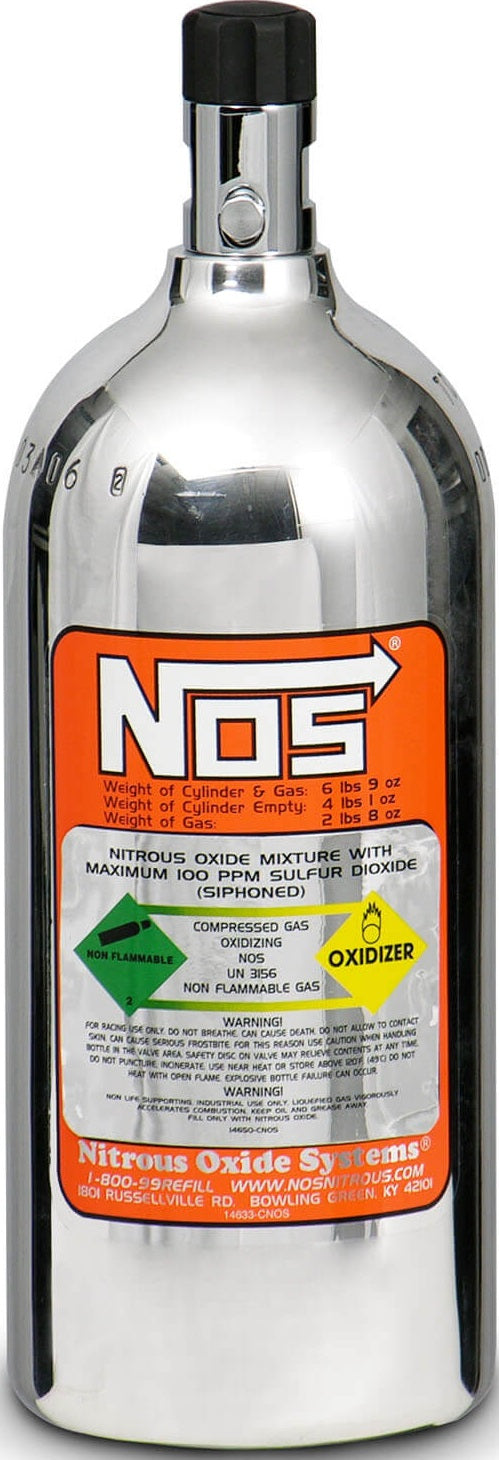 N2O BOTTLE,2.5LB,POLISHED,MINI HI-FLO VALVE
