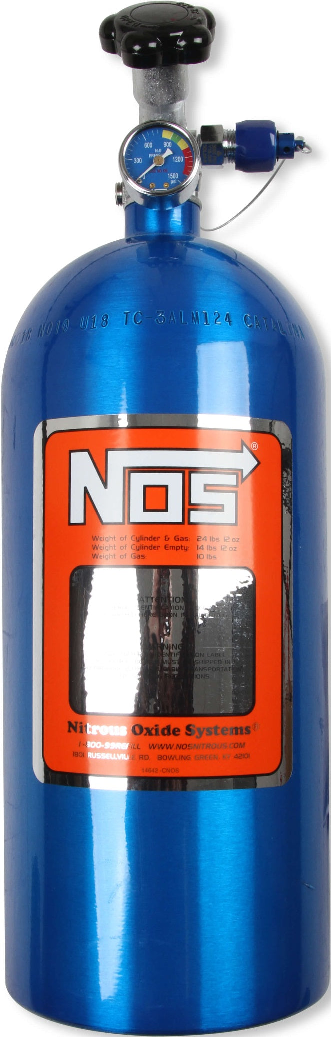 N2O BOTTLE,10LB,BLUE,GAUGE,BLOW-OFF