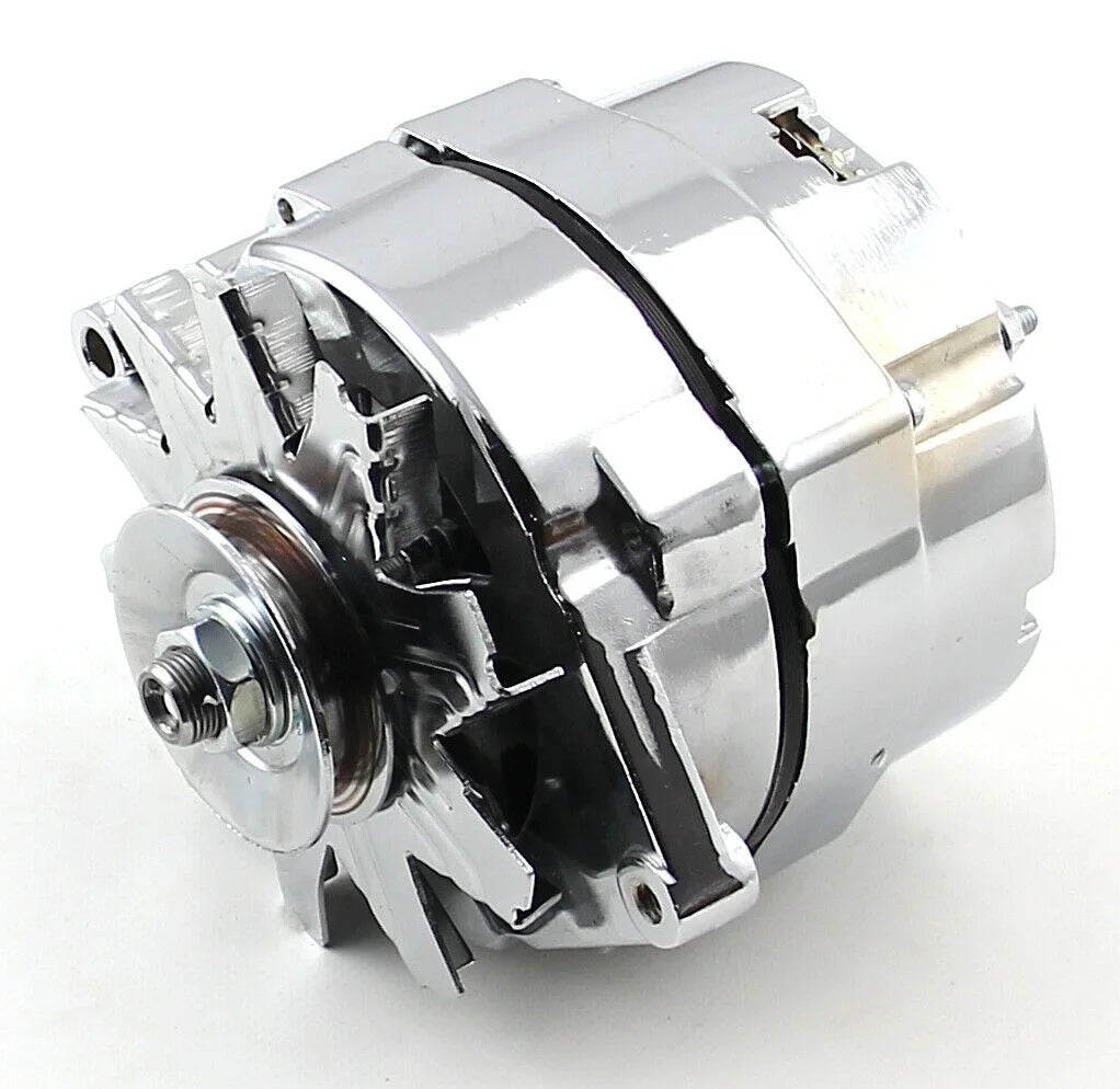 ALTERNATOR,DENSO,1 WIRE,100AMP,CHROME