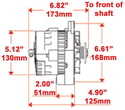 ALTERNATOR,CS130C STR,105AMP,SERPENTINE,CHROME